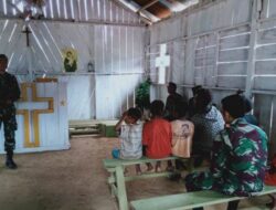 Satgas Yonif 126/KC Bantu Mengajar di Sekolah Minggu di Desa Binaan