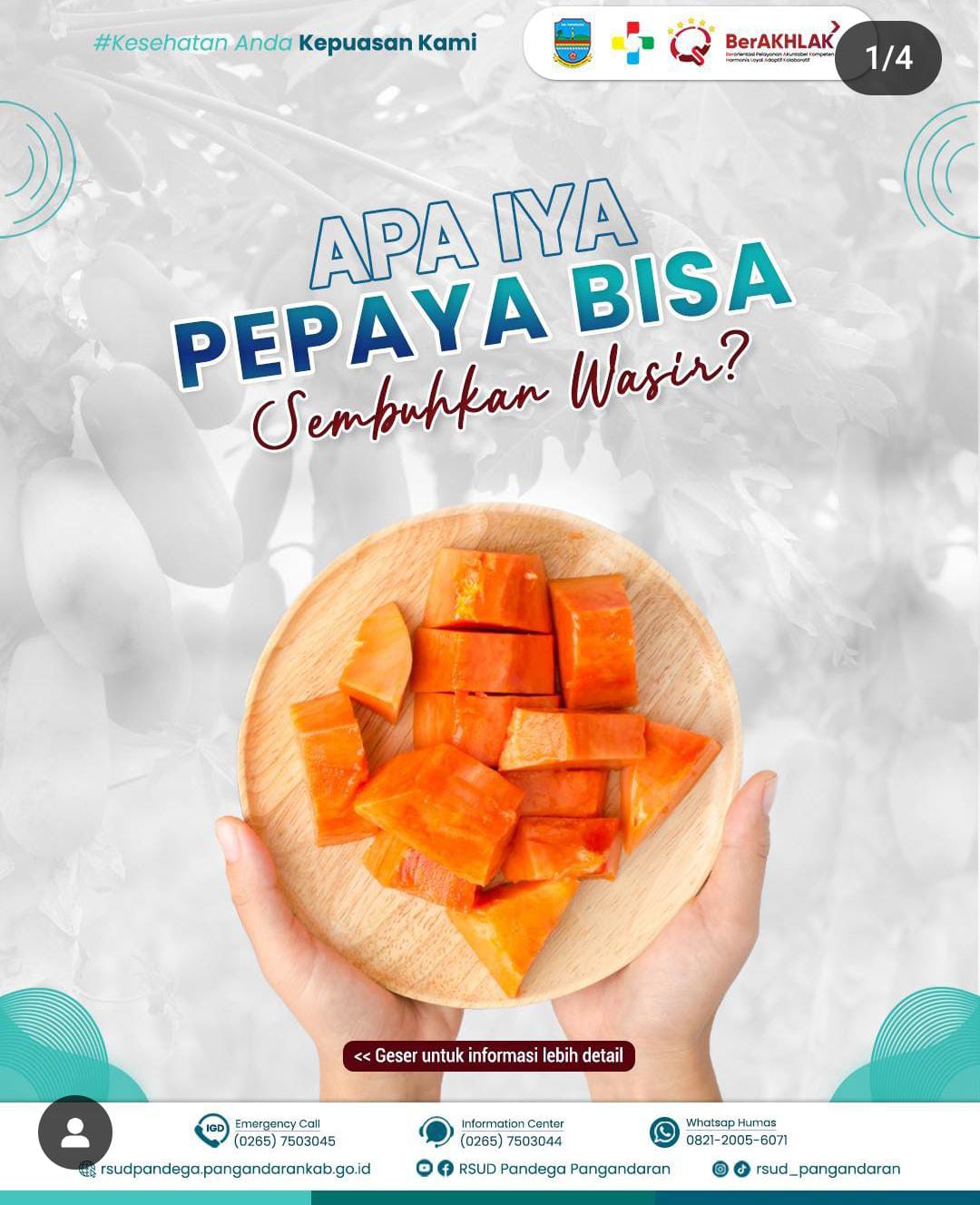 Benarkah Pepaya Bisa Mengatasi Wasir? Ini Penjelasan Dokter Spesialis Bedah RSUD Pandega Pangandaran, dr. Dasrizal, Sp.B