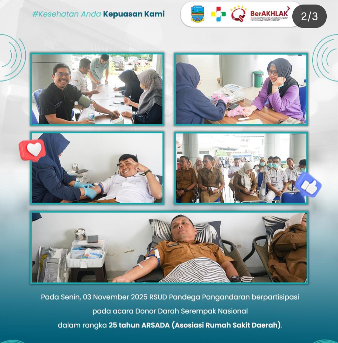 RSUD Pandega Pangandaran Berpartisipasi dalam Donor Darah Serempak Nasional Peringati 25 Tahun ARSADA