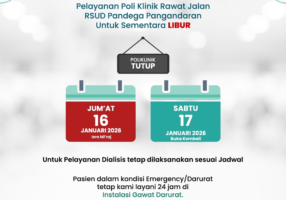 Libur Nasional 16 Januari 2026, Layanan Rawat Jalan RSUD Pandega Diliburkan Sementara